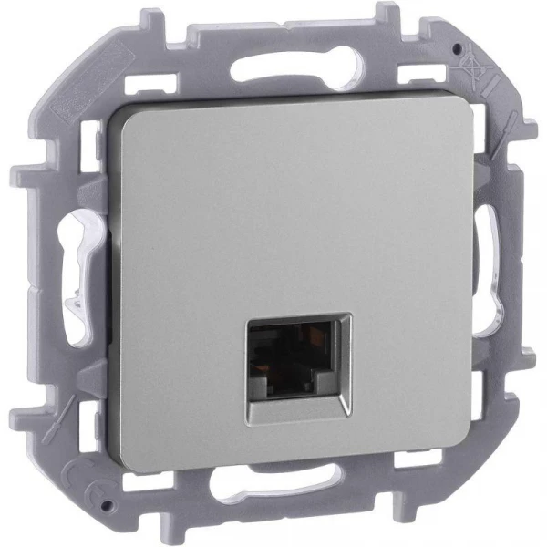 Розетка компьютерная Inspiria RJ45 кат.5E UTP алюм. IEK 673827 ТехноИмпульс
