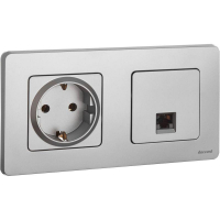 Розетка компьютерная Inspiria RJ45 кат.5E UTP алюм. IEK 673827 ТехноИмпульс