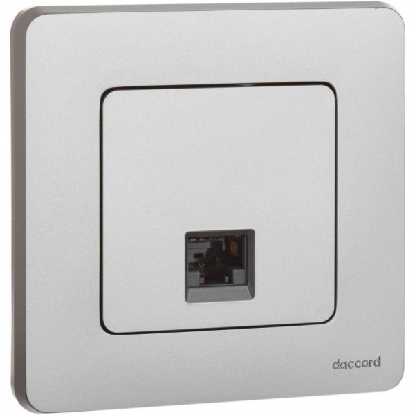 Розетка компьютерная Inspiria RJ45 кат.5E UTP алюм. IEK 673827 ТехноИмпульс