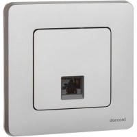 Розетка компьютерная Inspiria RJ45 кат.5E UTP алюм. IEK 673827 ТехноИмпульс