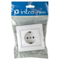 Розетка 1-м СП Plano 1-202-01 16А IP20 250В 2P+E Schuko бел. Intro Б0053874 ТехноИмпульс