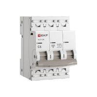 Выключатель автоматический модульный 3п C 6А 6кА ВА 47-63N PROxima EKF M636306C ТехноИмпульс