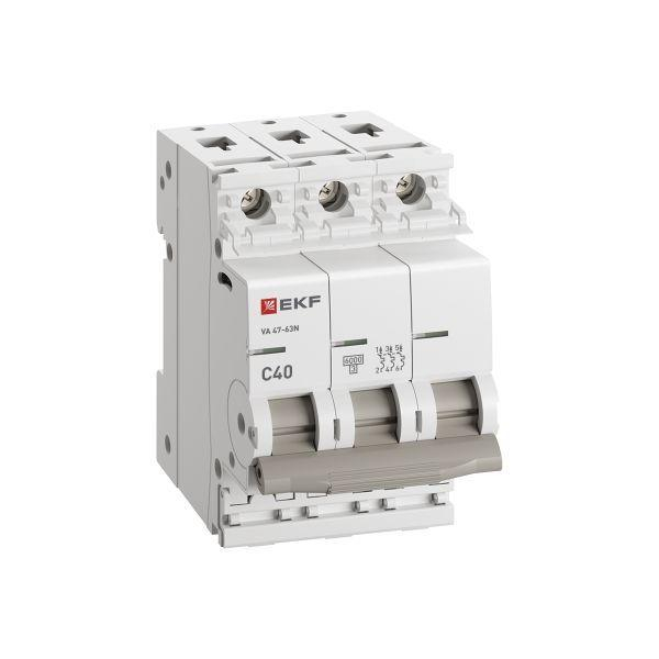 Выключатель автоматический 3п C 40А 6кА ВА 47-63N PROxima EKF M636340C ТехноИмпульс
