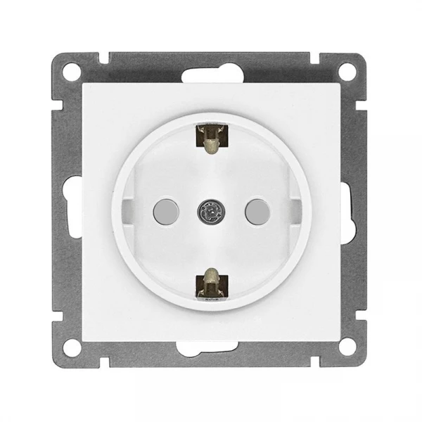 Розетка 1-м СП Афина 16А IP20 с заземл. защ. шторки механизм бел. Universal A0049 ТехноИмпульс