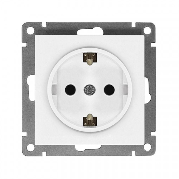 Розетка 1-м СП Афина 16А IP20 с заземл. механизм бел. Universal A0028 ТехноИмпульс