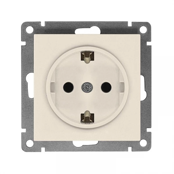 Розетка 1-м СП Афина 16А IP20 с заземл. механизм сл. кость (ivory) Universal A0028-I ТехноИмпульс