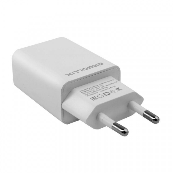 Адаптер сетевой 1USB 100-220В 5-9В/2А пакет бел. Ergolux 15203 ТехноИмпульс