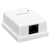 Розетка настенная TERACOM кат.5E неэкранированная 1 порт RJ-45 Dual IDC бел. EKF TRC-WBOX-1RJ45-5EUTP-WH ТехноИмпульс