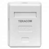 Розетка настенная TERACOM кат.5E неэкранированная 1 порт RJ-45 Dual IDC бел. EKF TRC-WBOX-1RJ45-5EUTP-WH ТехноИмпульс