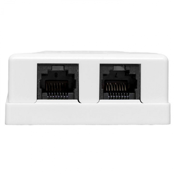 Розетка настенная TERACOM кат.5E неэкранированная 2 порта RJ-45 Dual IDC бел. EKF TRC-WBOX-2RJ45-5EUTP-WH ТехноИмпульс