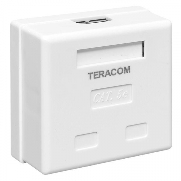 Розетка настенная TERACOM кат.5E неэкранированная 2 порта RJ-45 Dual IDC бел. EKF TRC-WBOX-2RJ45-5EUTP-WH ТехноИмпульс