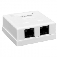 Розетка настенная TERACOM PRO кат.6 неэкранированная 2 порта RJ-45 Dual IDC бел. EKF TRP-WBOX-2RJ45-6UTP-WH ТехноИмпульс