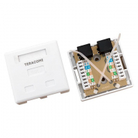 Розетка настенная TERACOM PRO кат.6 неэкранированная 2 порта RJ-45 Dual IDC бел. EKF TRP-WBOX-2RJ45-6UTP-WH ТехноИмпульс