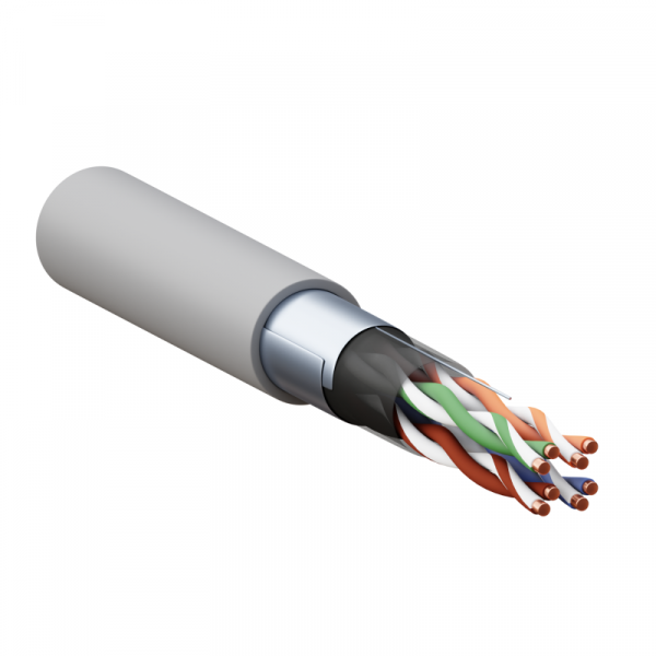 Кабель витая пара F/UTP кат.5E 4 пары 24 AWG solid PVC сер. TERACOM PRO EKF TRP-5EFTP-04PVC-GY-IN3 ТехноИмпульс