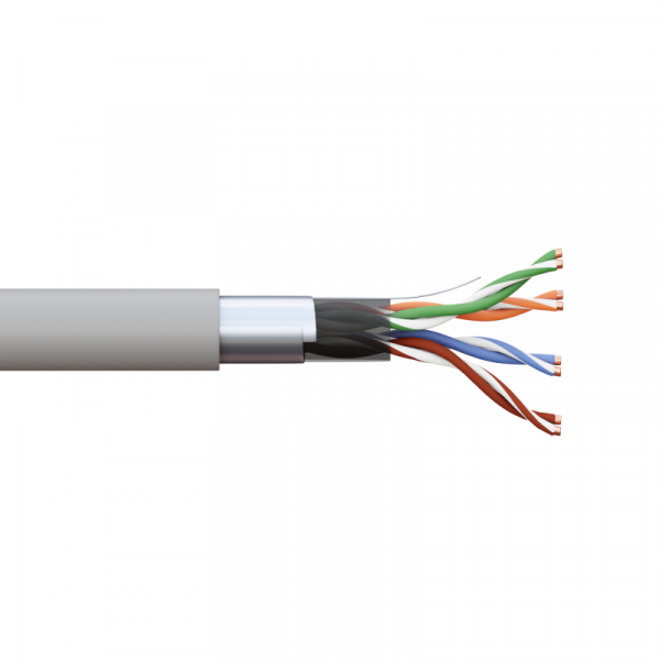 Кабель витая пара F/UTP кат.5E 4 пары 24 AWG solid PVC сер. TERACOM PRO EKF TRP-5EFTP-04PVC-GY-IN3 ТехноИмпульс