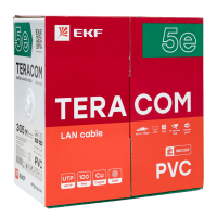 Кабель витая пара U/UTP кат.5E 4 пары solid PVC сер. TERACOM EKF TRC-5EUTP-04PVC-GY-IN3 ТехноИмпульс