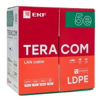 Кабель витая пара U/UTP кат.5E 4 пары solid внешн. LDPE черн. TERACOM EKF TRC-5EUTP-04PE-BK-OUT3 ТехноИмпульс