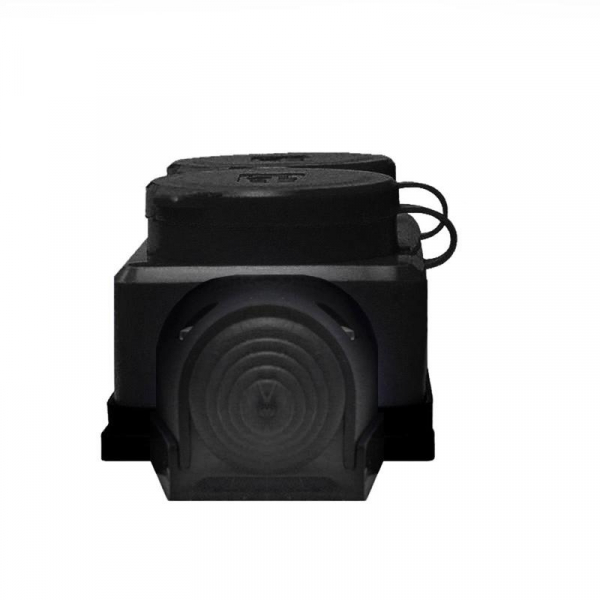Колодка удлинителя 4-м Компакт 1ф с загл IP44 16А каучук черн. UNIVersal 602231 ТехноИмпульс
