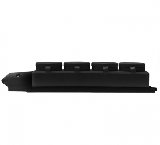 Колодка удлинителя 4-м Компакт 1ф с загл IP44 16А каучук черн. UNIVersal 602231 ТехноИмпульс