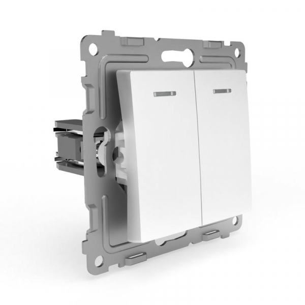 Выключатель 2-кл. СП Pixel 10А IP20 с индикатором механизм бел. TOKOV ELECTRIC TKE-PX-V2I-C01 ТехноИмпульс