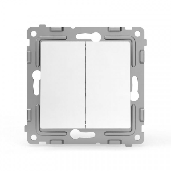 Переключатель проходной 2-кл. СП Pixel 10А IP20 механизм бел. TOKOV ELECTRIC TKE-PX-P2-C01 ТехноИмпульс