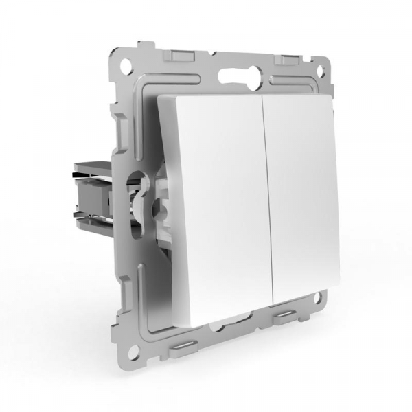 Переключатель проходной 2-кл. СП Pixel 10А IP20 механизм бел. TOKOV ELECTRIC TKE-PX-P2-C01 ТехноИмпульс