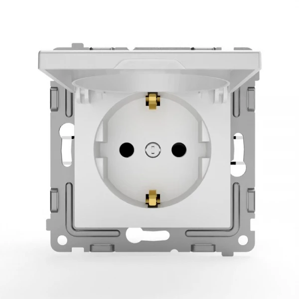 Розетка 1-м СП Pixel 16А IP20 с заземл. защ. шторки с крышкой механизм бел. TOKOV ELECTRIC TKE-PX-R1ZSW1-C01 ТехноИмпульс