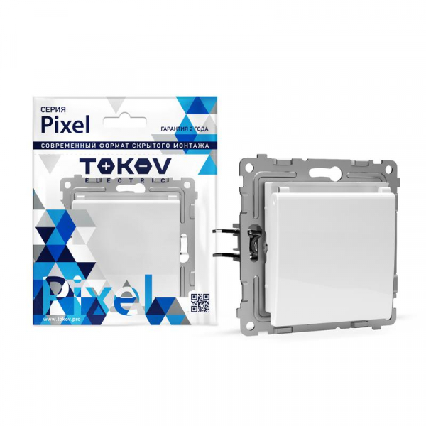Розетка 1-м СП Pixel 16А IP20 с заземл. защ. шторки с крышкой механизм бел. TOKOV ELECTRIC TKE-PX-R1ZSW1-C01 ТехноИмпульс