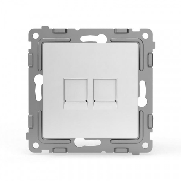 Розетка компьютерная 2-м СП Pixel RJ45 кат.5E механизм бел. TOKOV ELECTRIC TKE-PX-RC2-C01 ТехноИмпульс