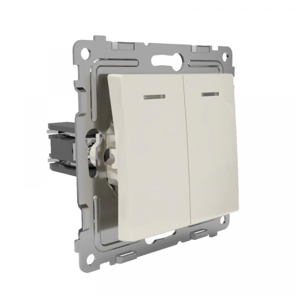 Выключатель 2-кл. СП Pixel 10А IP20 с индикатором механизм беж. TOKOV ELECTRIC TKE-PX-V2I-C02 ТехноИмпульс