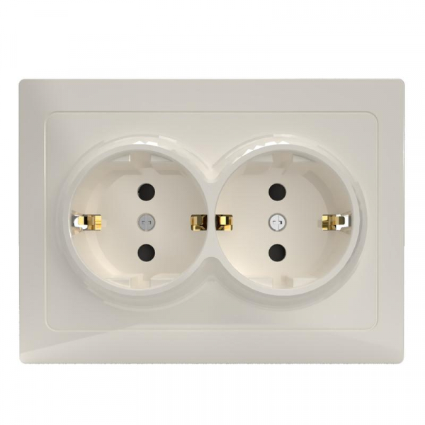 Розетка 2-м СП Pixel 16А IP20 с заземл. защ. шторки в сборе беж. TOKOV ELECTRIC TKE-PX-R2FZSF-C02 ТехноИмпульс