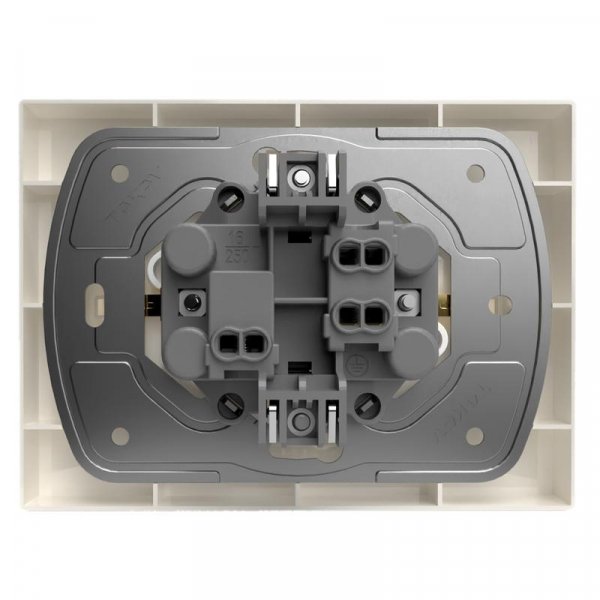 Розетка 2-м СП Pixel 16А IP20 с заземл. защ. шторки в сборе беж. TOKOV ELECTRIC TKE-PX-R2FZSF-C02 ТехноИмпульс