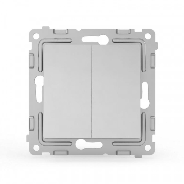 Переключатель проходной 2-кл. СП Pixel 10А IP20 механизм алюм. TOKOV ELECTRIC TKE-PX-P2-C03 ТехноИмпульс