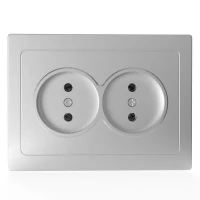Розетка 2-м СП Pixel 16А IP20 без заземл. в сборе алюм. TOKOV ELECTRIC TKE-PX-R2F-C03 ТехноИмпульс