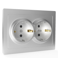 Розетка 2-м СП Pixel 16А IP20 с заземл. защ. шторки в сборе алюм. TOKOV ELECTRIC TKE-PX-R2FZSF-C03 ТехноИмпульс