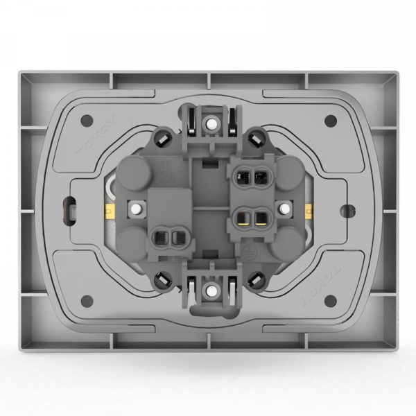 Розетка 2-м СП Pixel 16А IP20 с заземл. защ. шторки в сборе алюм. TOKOV ELECTRIC TKE-PX-R2FZSF-C03 ТехноИмпульс