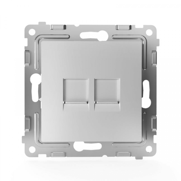 Розетка компьютерная 2-м СП Pixel RJ45 кат.5E механизм алюм. TOKOV ELECTRIC TKE-PX-RC2-C03 ТехноИмпульс