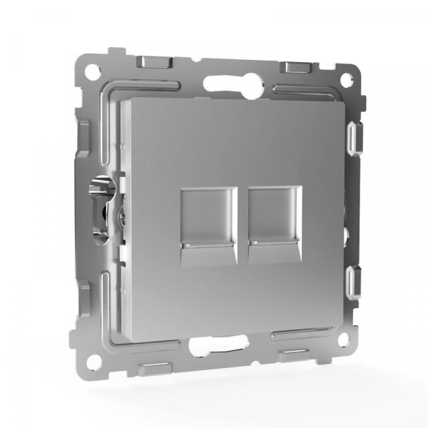 Розетка компьютерная 2-м СП Pixel RJ45 кат.5E механизм алюм. TOKOV ELECTRIC TKE-PX-RC2-C03 ТехноИмпульс