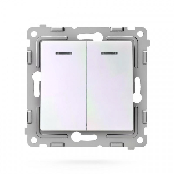 Выключатель 2-кл. СП Pixel 10А IP20 с индикатором механизм перламутр. TOKOV ELECTRIC TKE-PX-V2I-C04 ТехноИмпульс