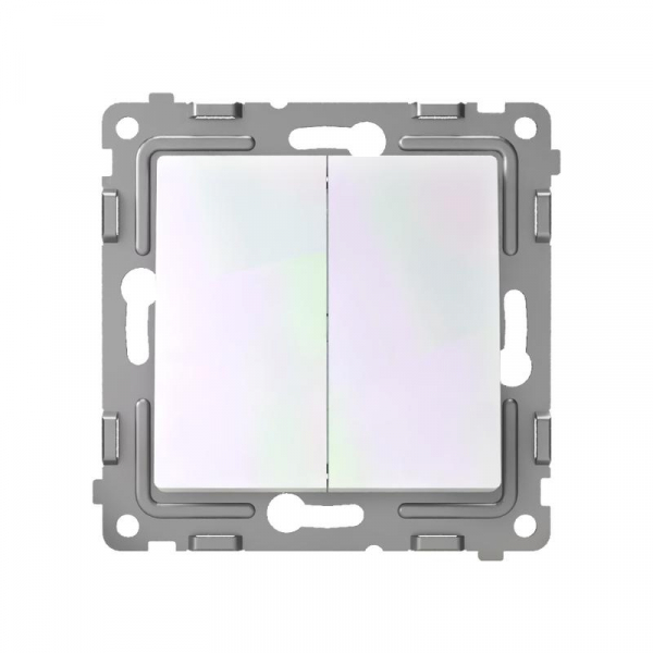 Переключатель проходной 2-кл. СП Pixel 10А IP20 механизм перламутр. TOKOV ELECTRIC TKE-PX-P2-C04 ТехноИмпульс