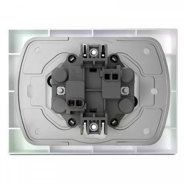 Розетка 2-м СП Pixel 16А IP20 без заземл. в сборе перламутр. TOKOV ELECTRIC TKE-PX-R2F-C04 ТехноИмпульс