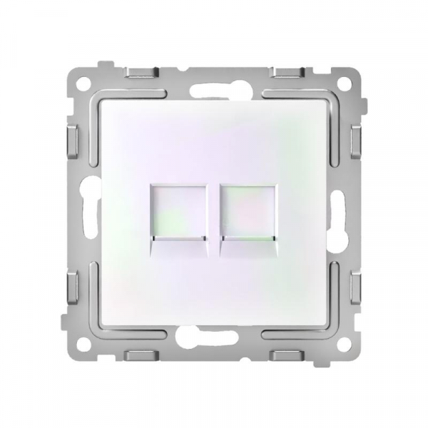 Розетка компьютерная 2-м СП Pixel RJ45 кат.5E механизм перламутр. TOKOV ELECTRIC TKE-PX-RC2-C04 ТехноИмпульс