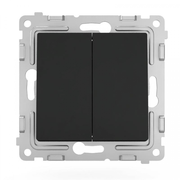 Переключатель проходной 2-кл. СП Pixel 10А IP20 механизм карбон TOKOV ELECTRIC TKE-PX-P2-C14 ТехноИмпульс