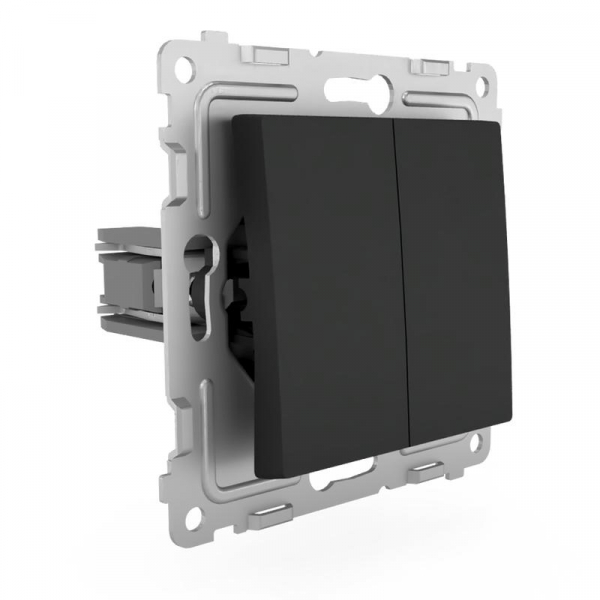Переключатель проходной 2-кл. СП Pixel 10А IP20 механизм карбон TOKOV ELECTRIC TKE-PX-P2-C14 ТехноИмпульс