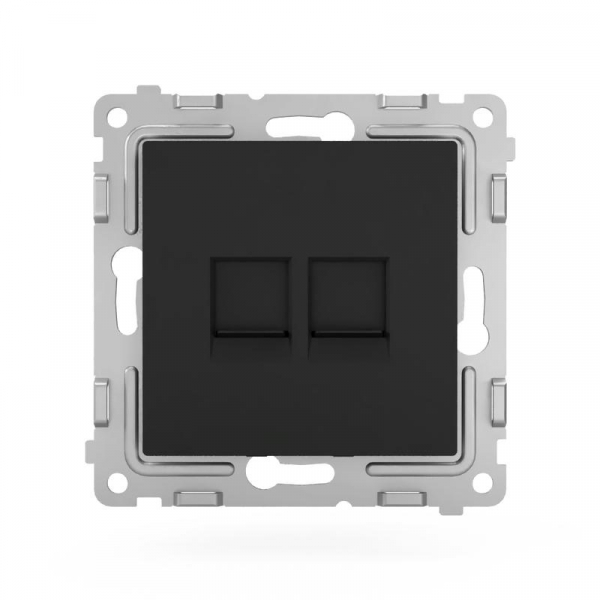 Розетка компьютерная 2-м СП Pixel RJ45 кат.5E механизм карбон TOKOV ELECTRIC TKE-PX-RC2-C14 ТехноИмпульс