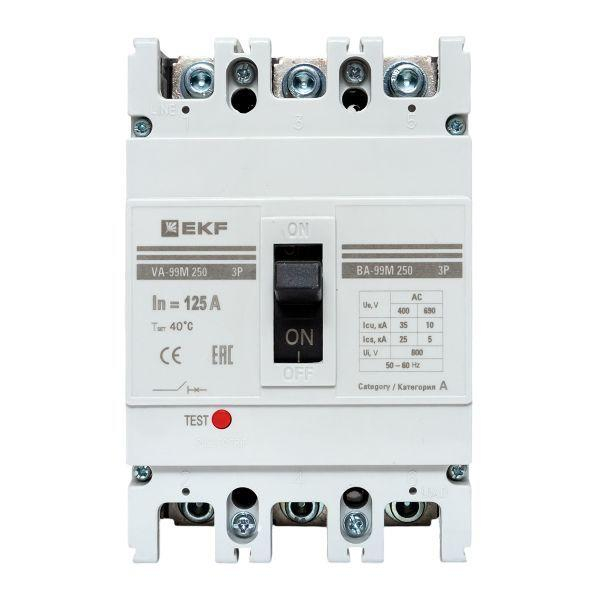 Выключатель автоматический 3п 250/125А 35кА ВА-99М PROxima EKF mccb99-250-125m ТехноИмпульс