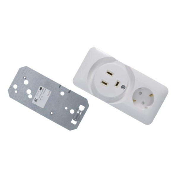 Розетка 2-м ОП Blanca / Прима 250В комбинир. для электроплиты 32А+силовая 16А (опт. упак.) бел. SE RA32-211R-B ТехноИмпульс