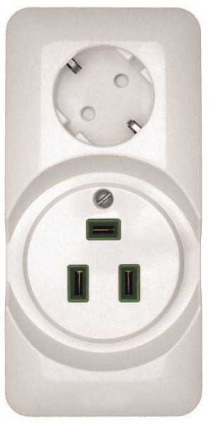 Розетка 2-м ОП Blanca / Прима 250В комбинир. для электроплиты 32А+силовая 16А (опт. упак.) бел. SE RA32-211R-B ТехноИмпульс