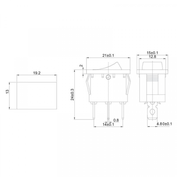 Выключатель клавишный 12В 15А (3с) ON-OFF красн. с подсветкой Mini (RWB-206-1; SC-768) Rexant 36-2170 ТехноИмпульс