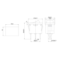 Выключатель клавишный 12В 15А (3с) ON-OFF красн. с подсветкой Mini (RWB-206-1; SC-768) Rexant 36-2170 ТехноИмпульс